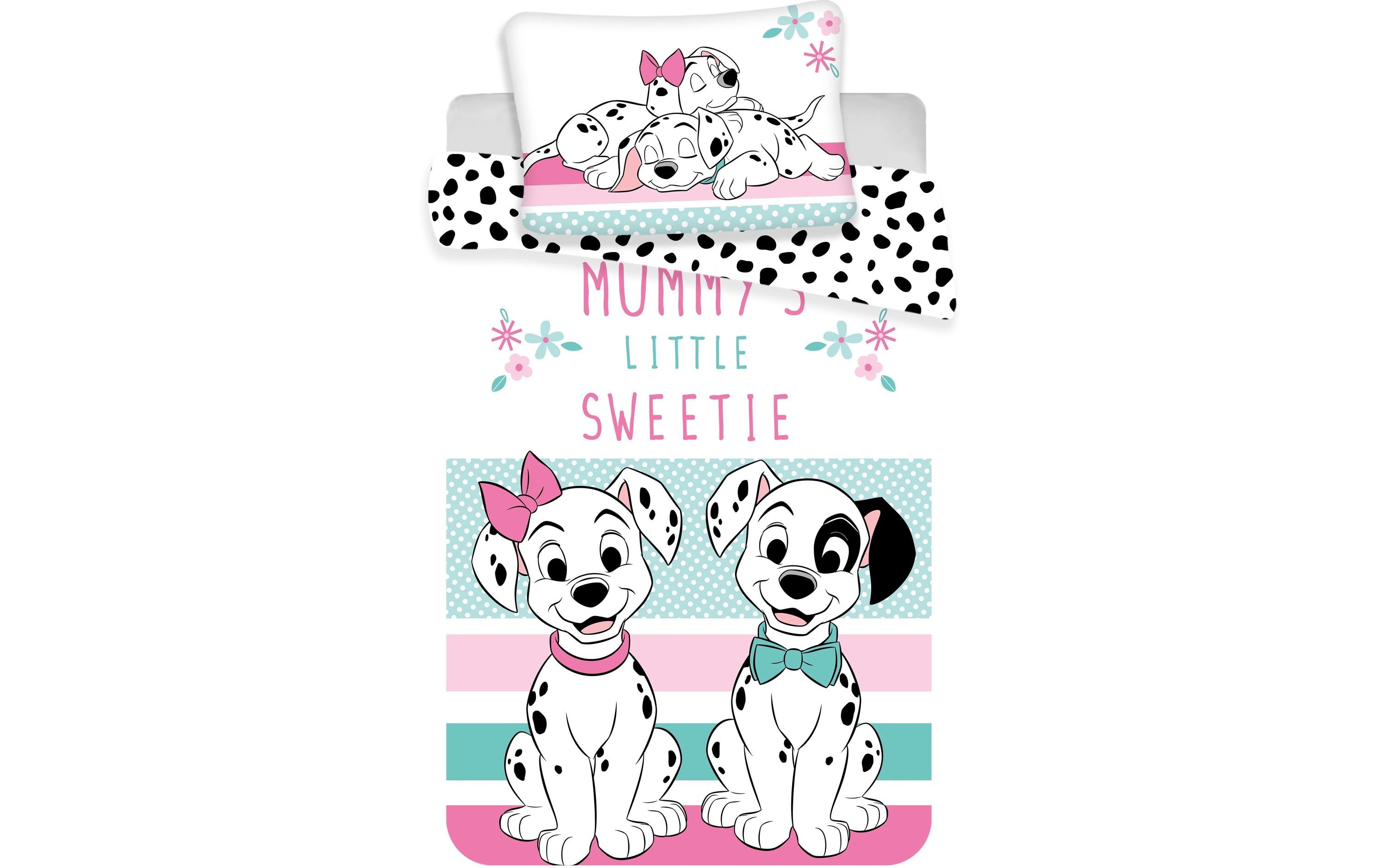 Kinderbettwäsche 101 Dalmatians 100 x 135 cm + 40 x 60 cmBettwäscheset für ein kleineres Kinderbett