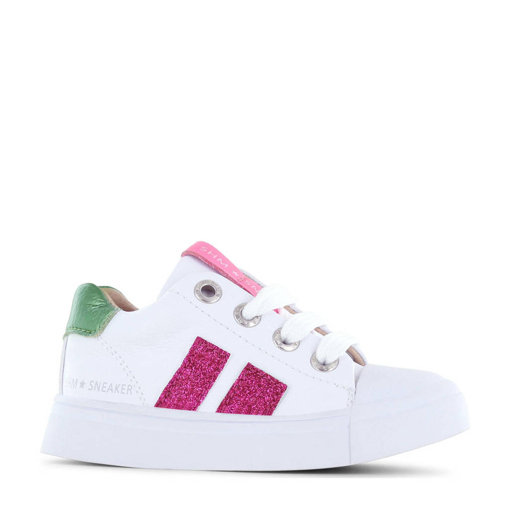 Shoesme leren sneakers wit/roze