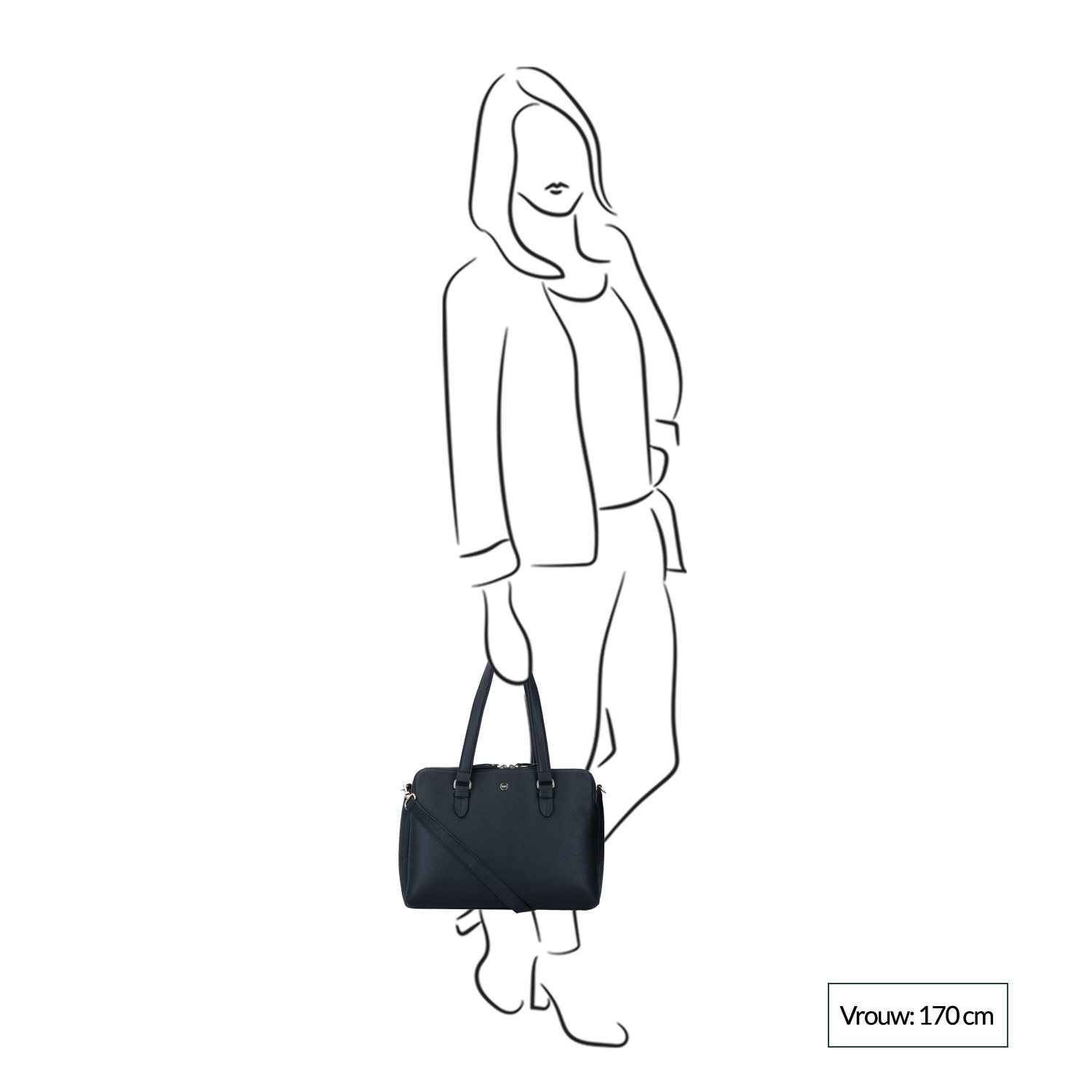 FMME. Charlotte 13.3 Workingbag 3 Pockets Croco black