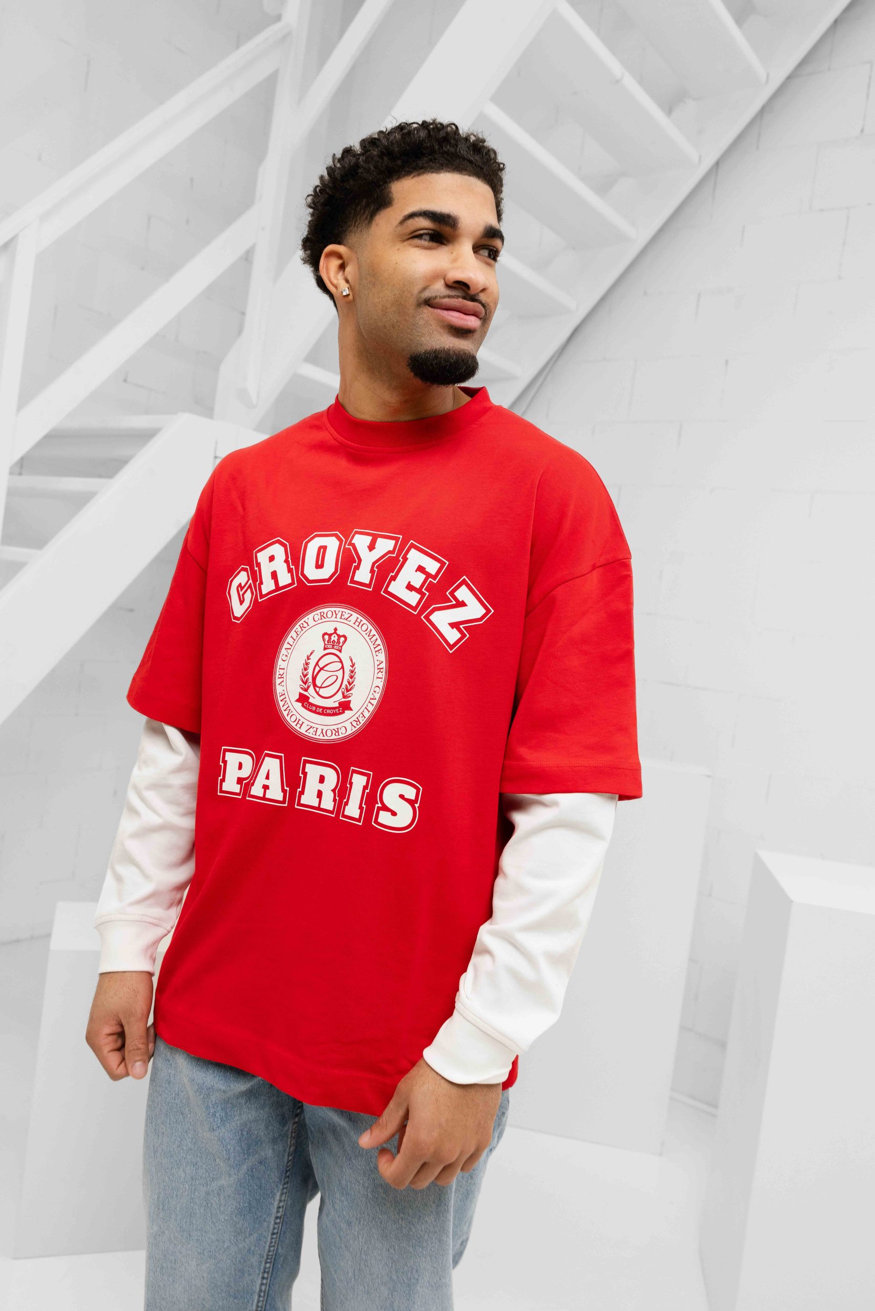 Croyez Bouclier Longsleeve Heren Rood