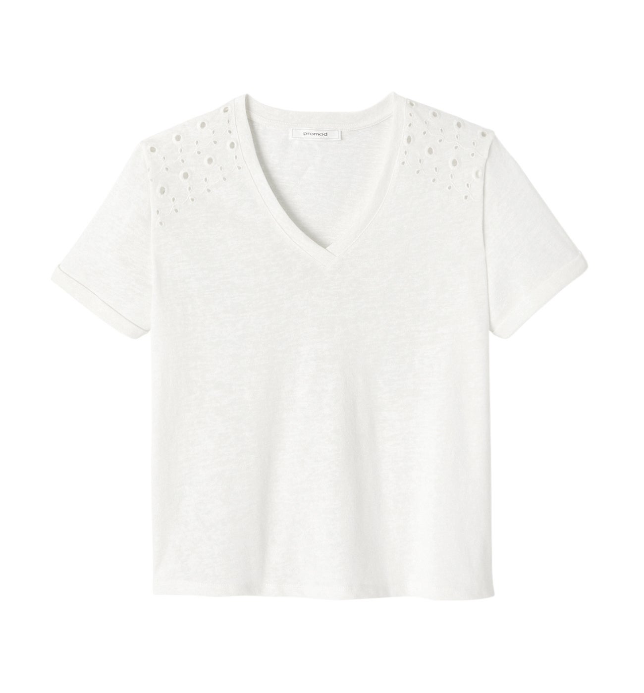 T-shirt broderie anglaise - Ecru