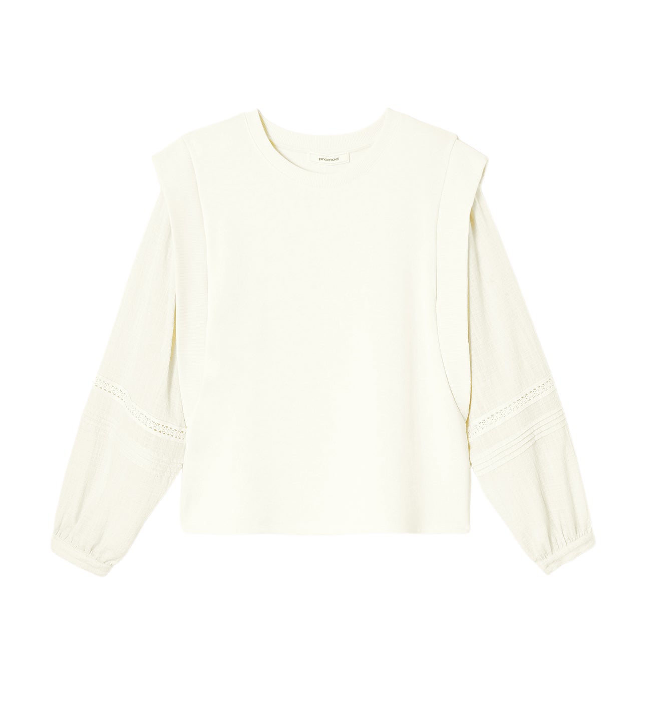 Sweat à effet superposé - Ecru
