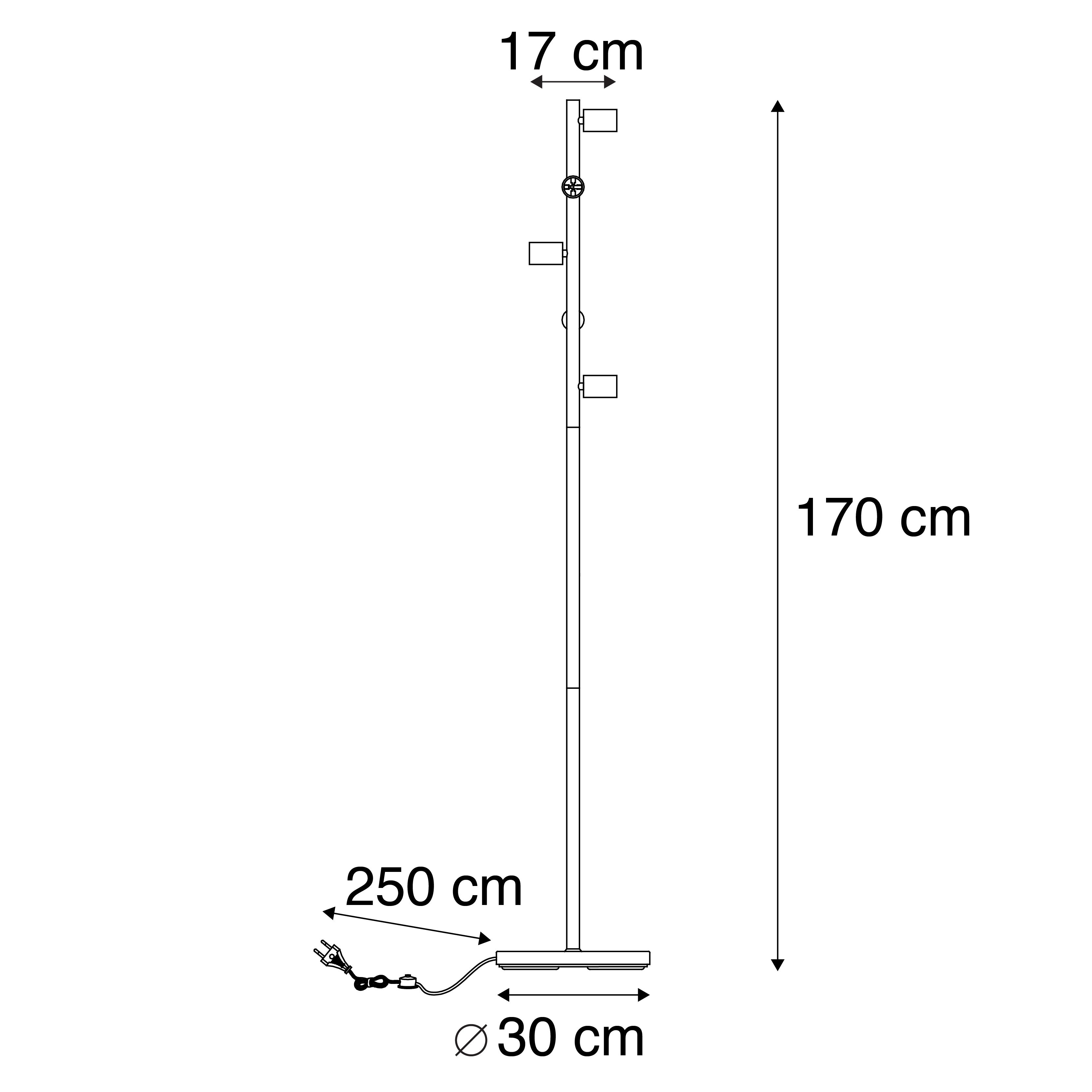 Moderne vloerlamp zwart 5-lichts - Facil