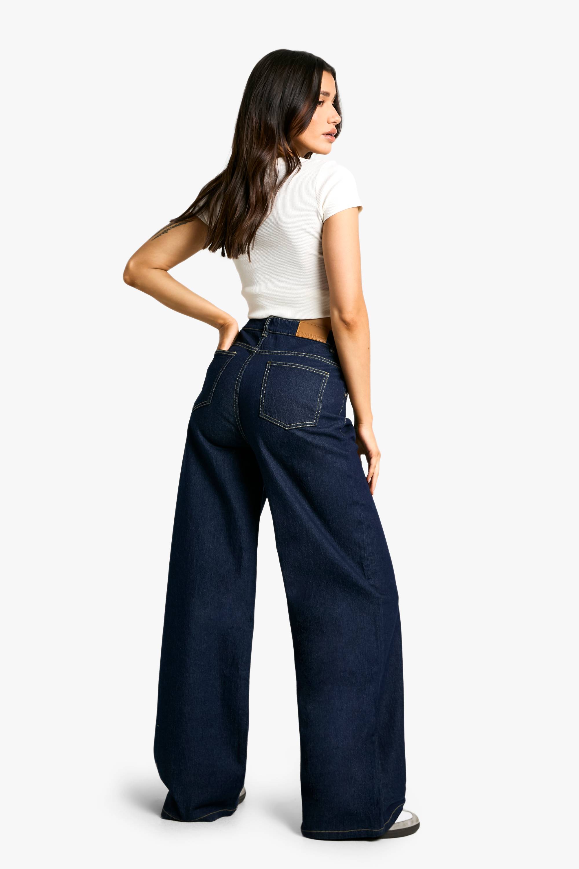 boohoo Jean Basique Super Large pour Personnes Grandes