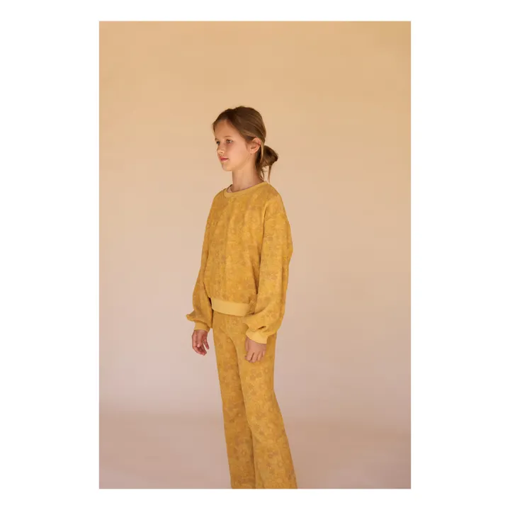 Longlivethequeen Pantalon Fleuri | Jaune moutarde