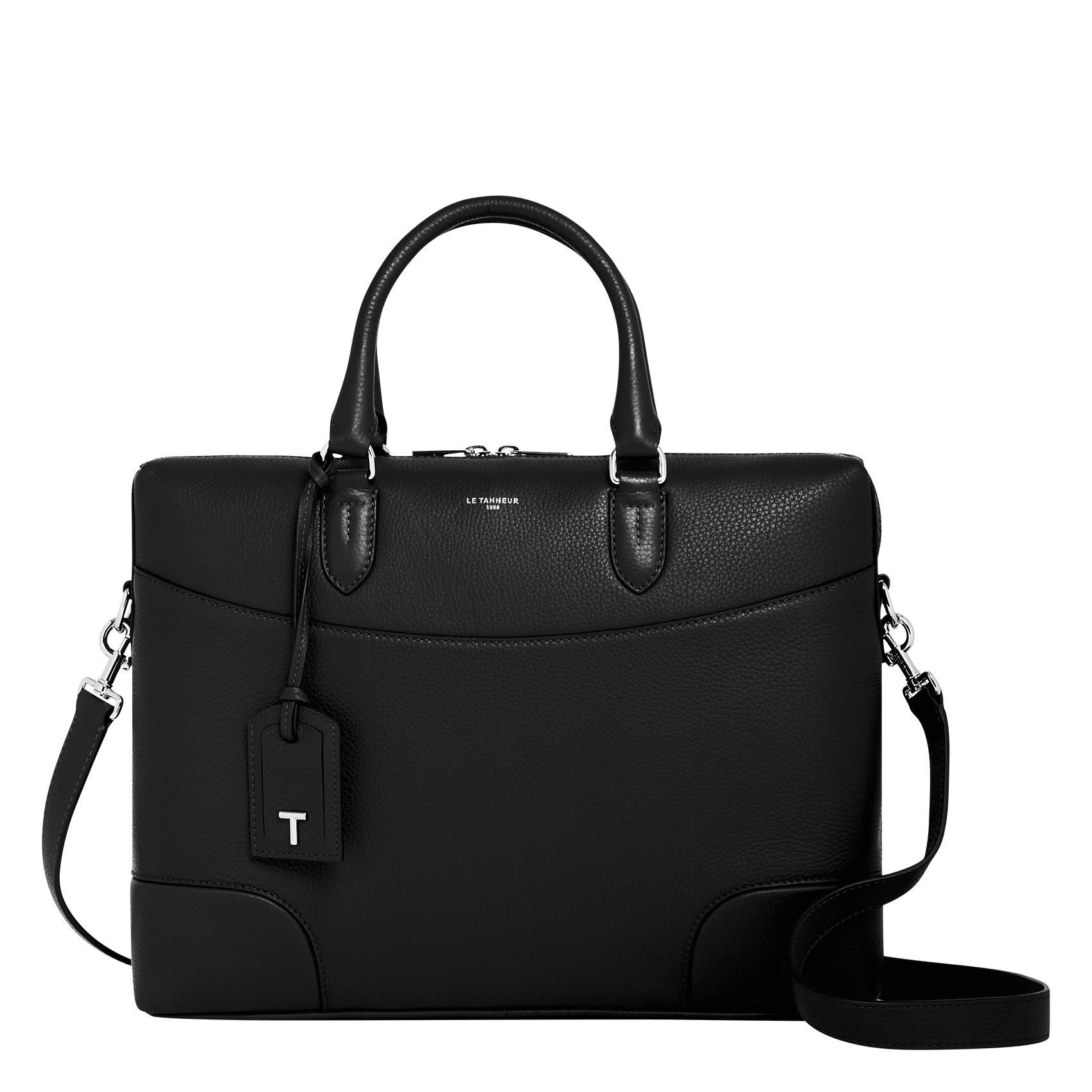 ROMY - Porte-documents en cuir grainé| Noir