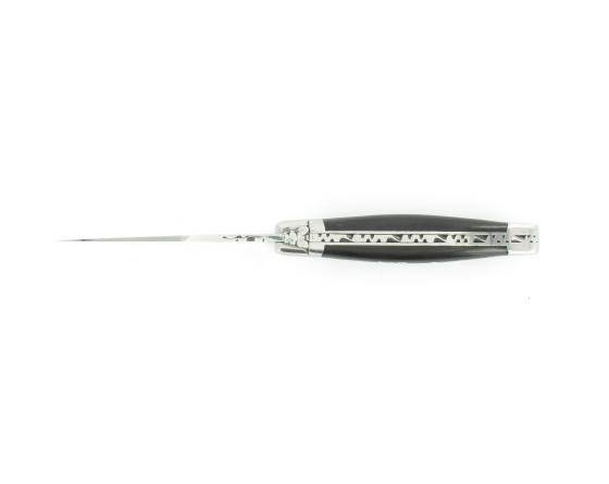 Laguiole 10 cm Fleur de Diamant - Ebène - 2 mitres Couteau de poche par Laguiole en Aubrac
