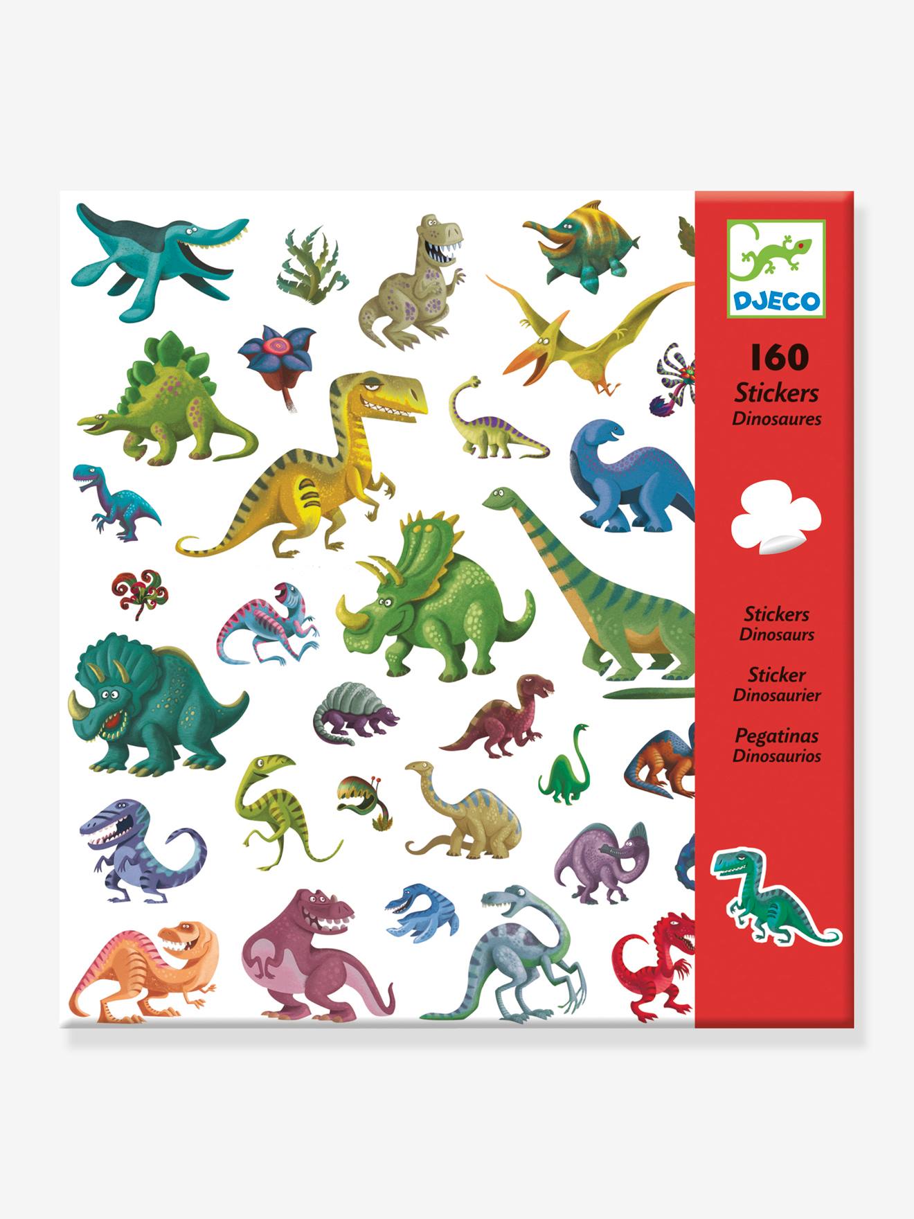 160 adesivos de dinossauro verde da DJECO