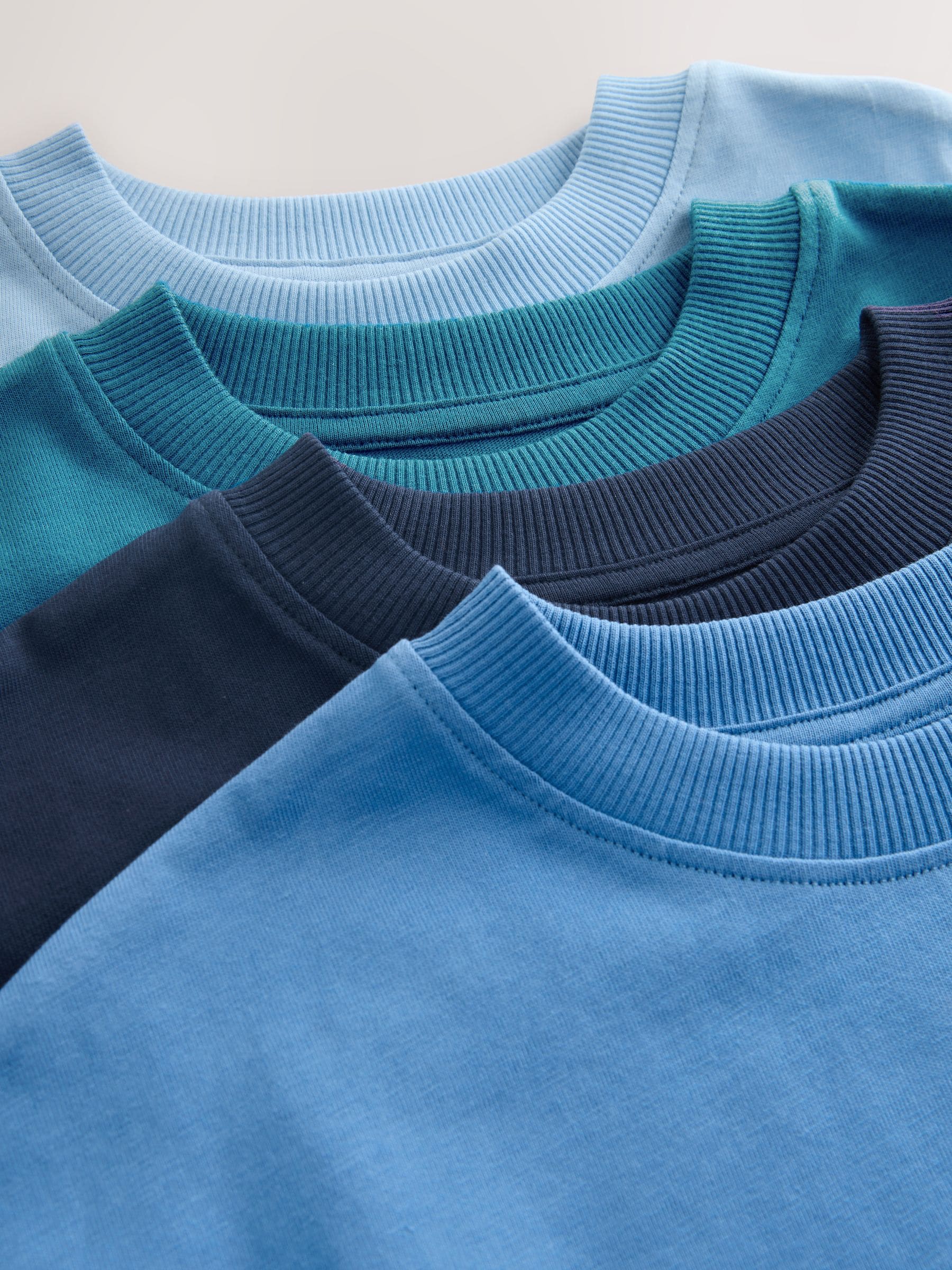 Blauw - Short Sleeve Logo Chest Graphic T-Shirts 4 Pack (3-16yrs)