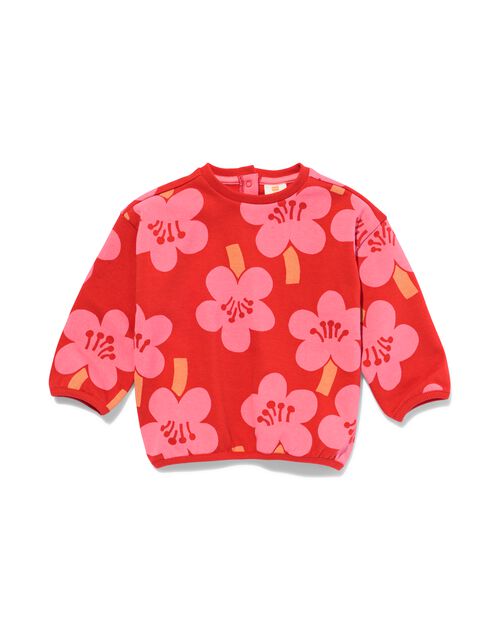 sweat-shirt bébé fleurs rouge