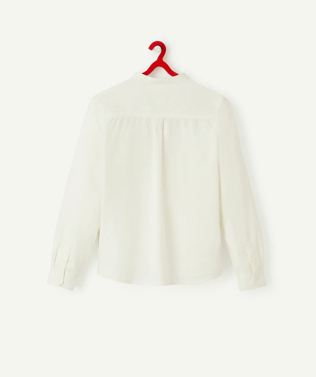 CHEMISE COL MAO GARÇON EN COTON BLANCHE