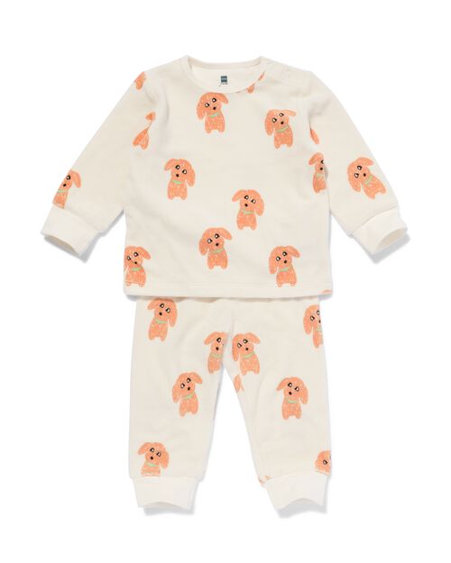 pyjama velours petits chiens blanc cassé