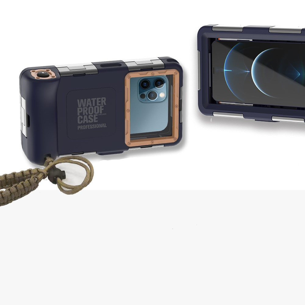(15m) Unterwasser Taucher Schutz Hülle Wasserfestes Case für iPhone / Samsung - Blau / Orange