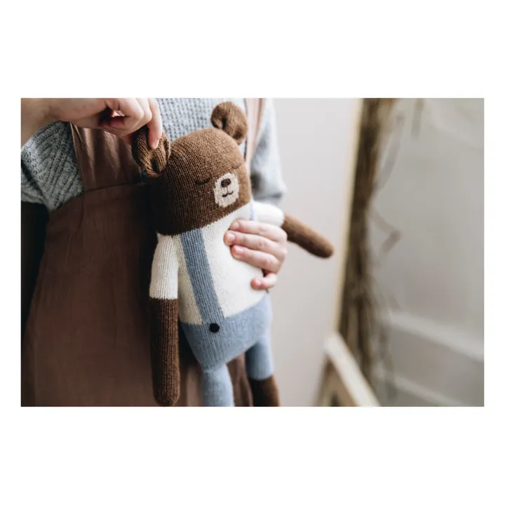 Main Sauvage Doudou grand ours | Bleu