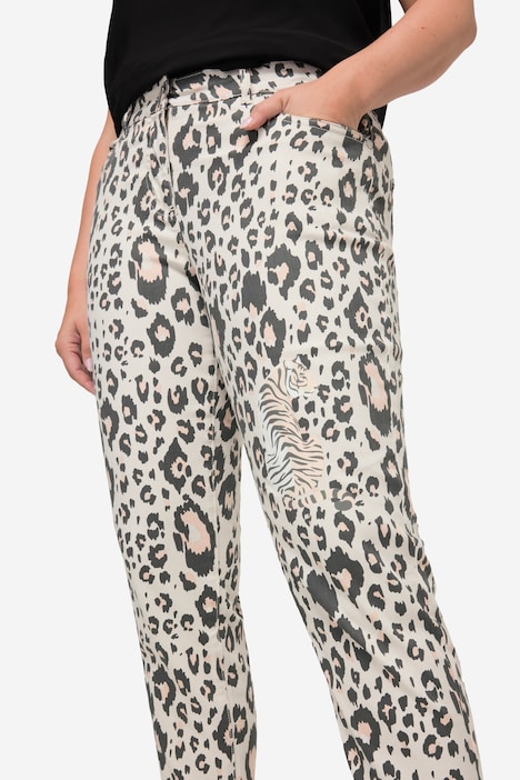 Hose, Slim Fit, Leo mit Tigerdruck, 4-Pocket