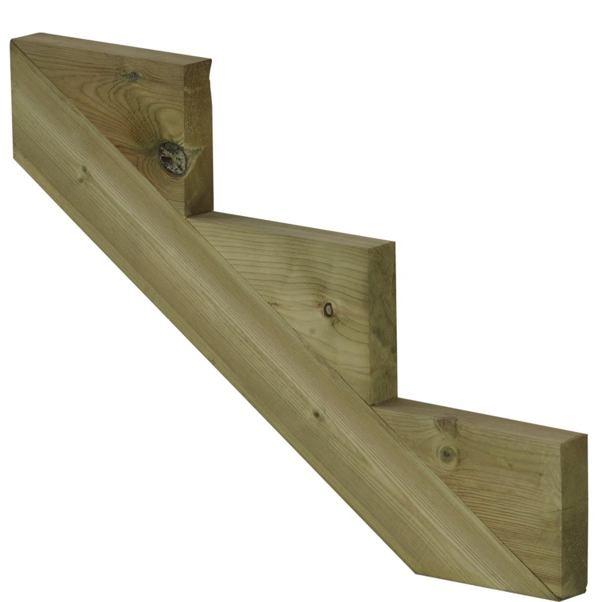 Trapboom met 3 treden van geïmpregneerd hout voor tuintrappen, buitentrappen, terrastrappen - hoogte 51 cm