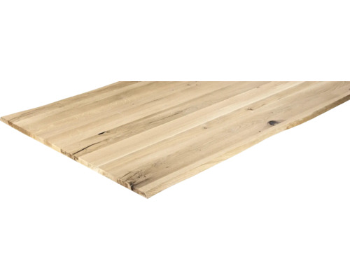 Tafelblad van vintage geolied eikenhout met levende rand, doorlopende duigen, 2000x1000x26 mm