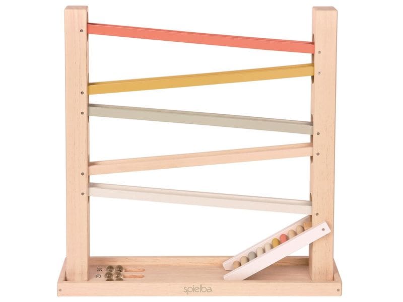 Spielba Holzspielwaren Kugelbahn mit Murmeln Robustes Holzspielzeug