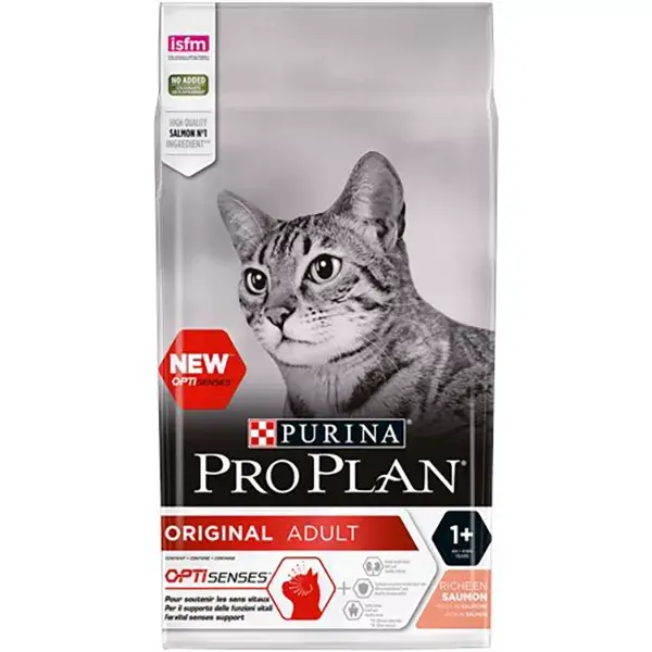 Purina Proplan Original OptiSenses Croquetes de Salmão para Gatos Adultos 1,5kg