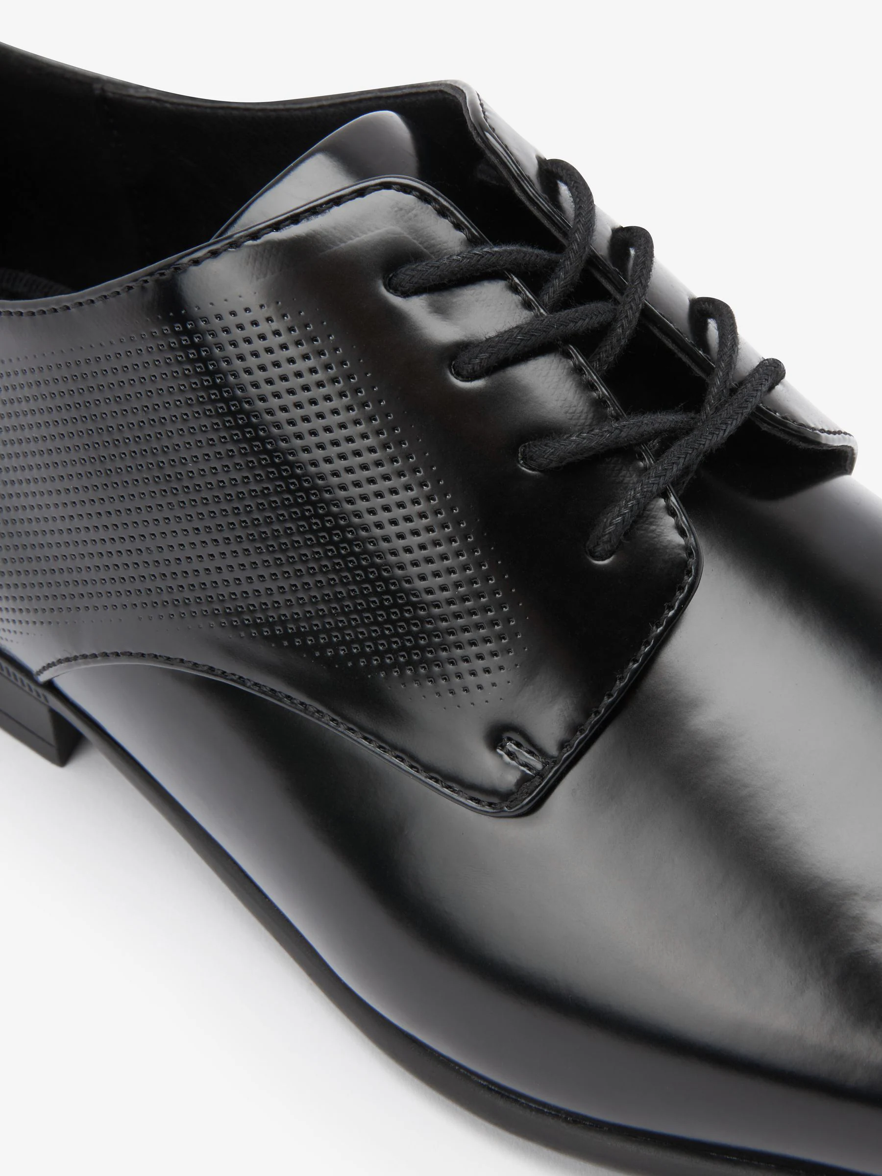 Hoogglans zwart - Derbyschoenen met veter