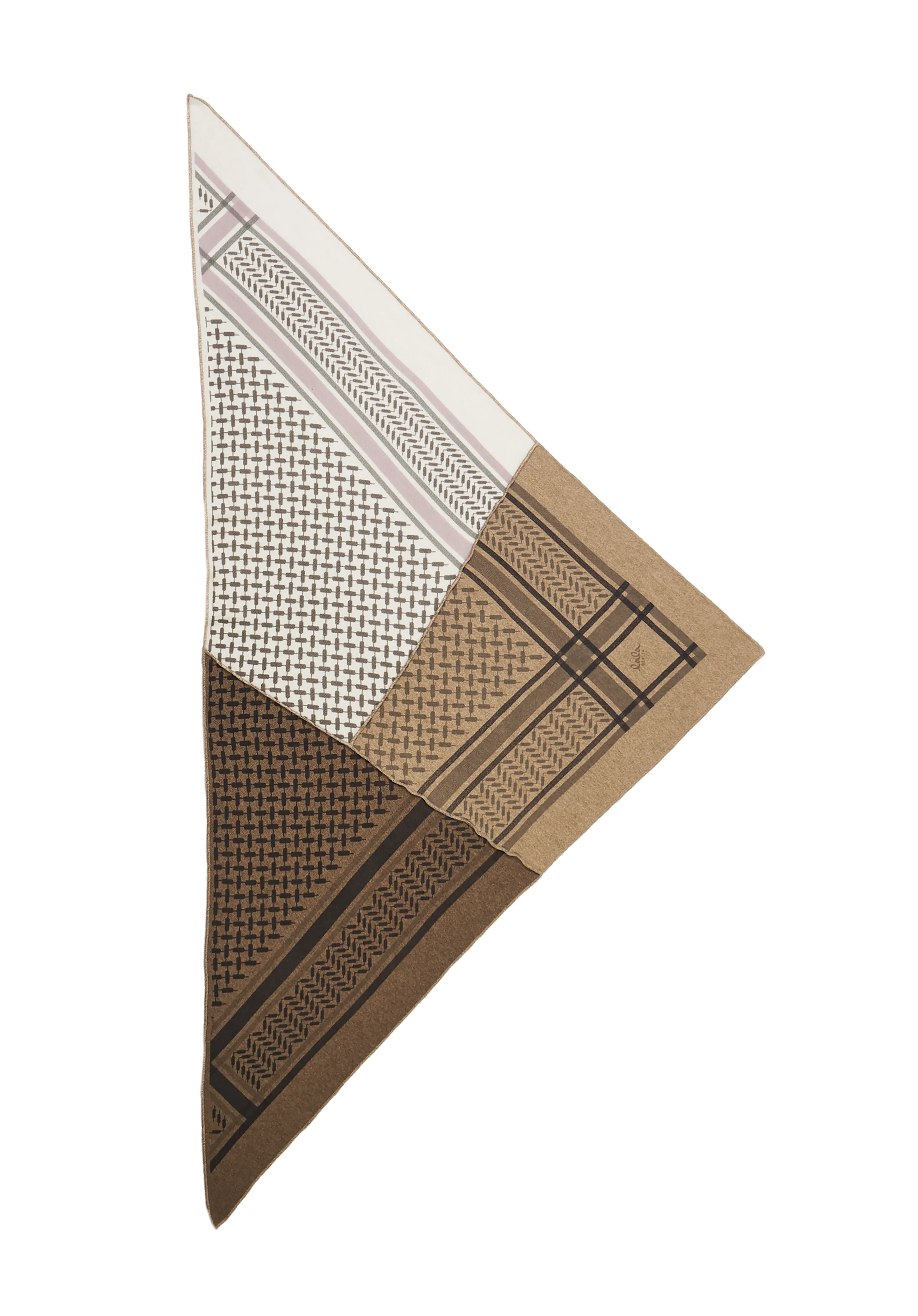 Lala Berlin  Triangle Patchwork tørklæde - Grey on Sughero