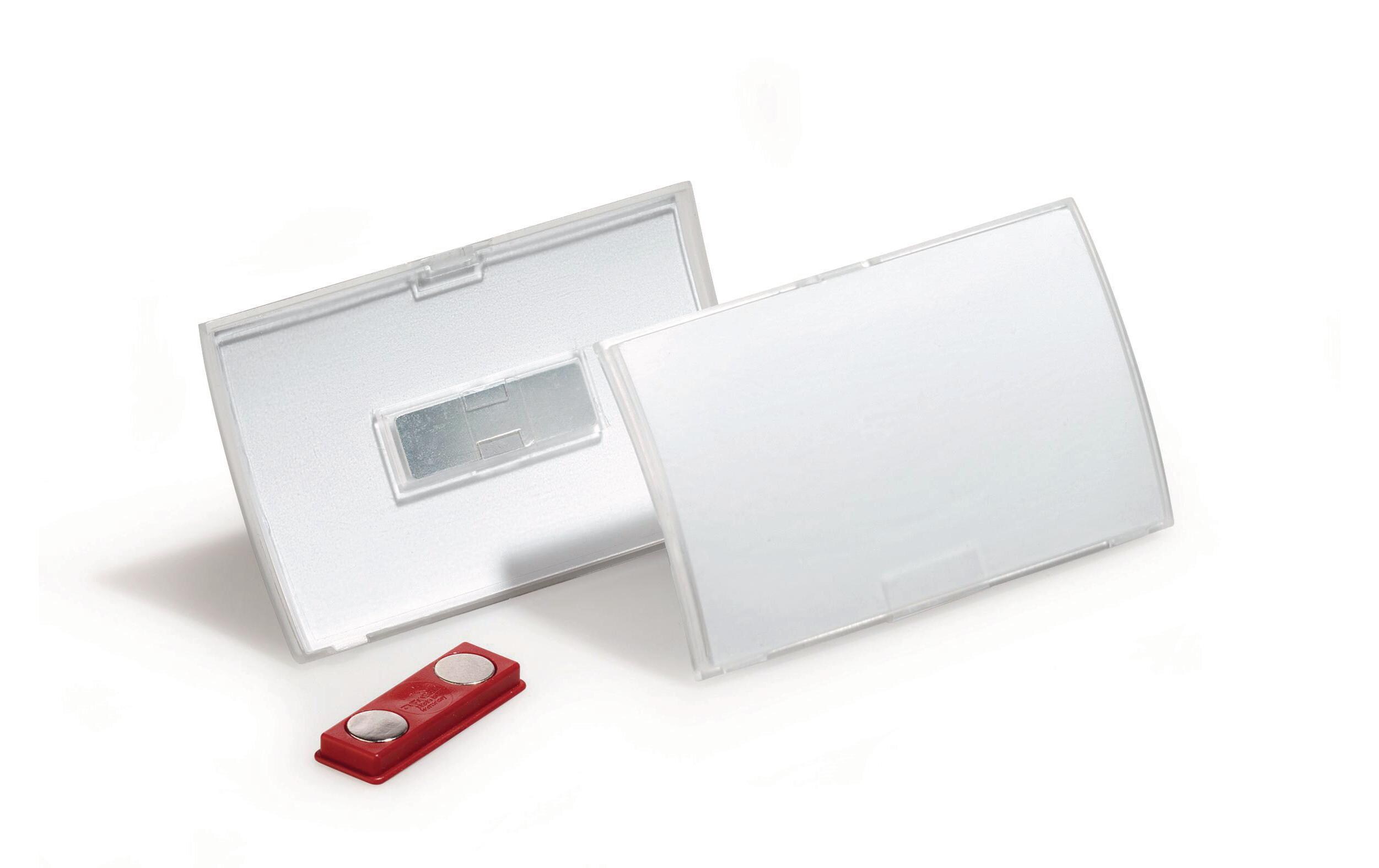 Namensschild mit Magnet Click Fold 40 x 75 mm, 10 Stück10 aufklappbare Namensschilder mit Doppel-Magneten