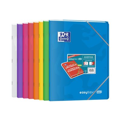 Oxford EasyBook Max - Cahier polypro 24 x 32 cm - 96 pages - grands carreaux (Seyes) - disponible dans différentes couleurs