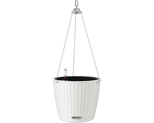 Lechuza Nido Cottage kunststof plantenbak 35 x 35 x 23 cm wit incl. zelfbewateringssysteem, planteninzet en waterniveau-indicator