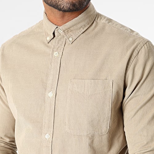 Chemise Manches Longues Classic Cord Beige