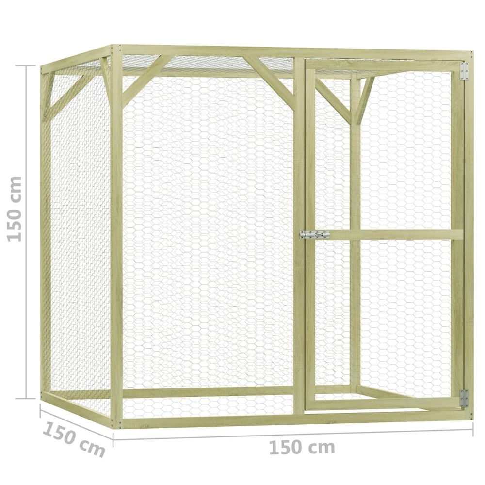 Poulailler 1,5 x 1,5 x 1,5 m pinède imprégnée