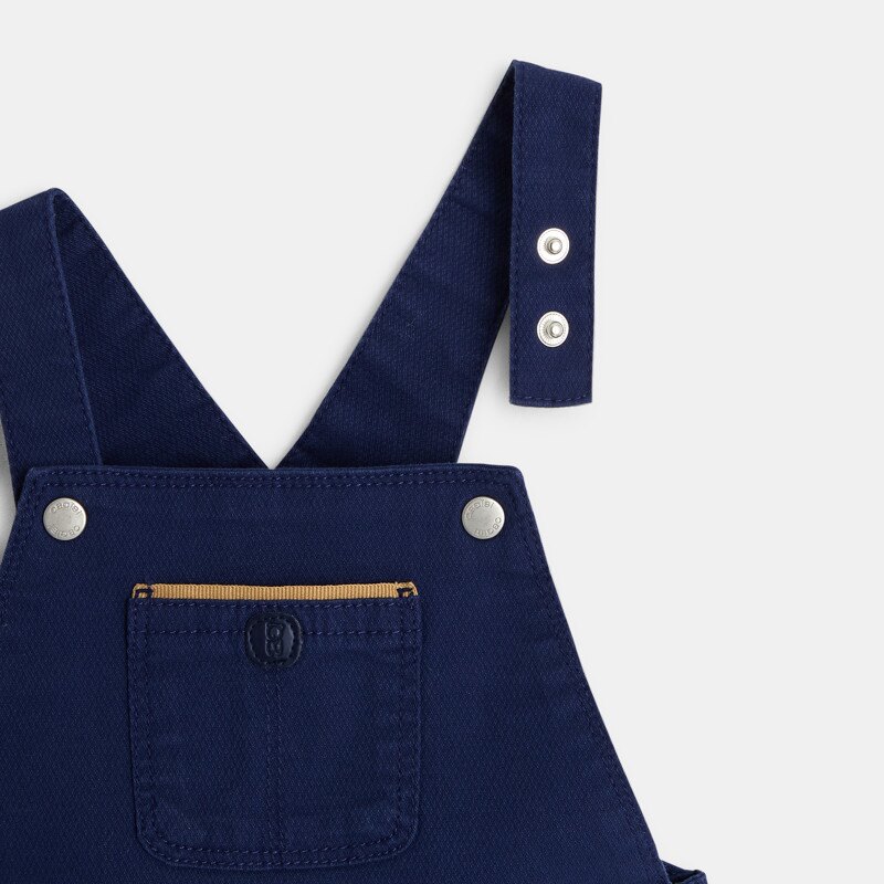 Ensemble salopette courte et polo bleue bébé garçon Bleu