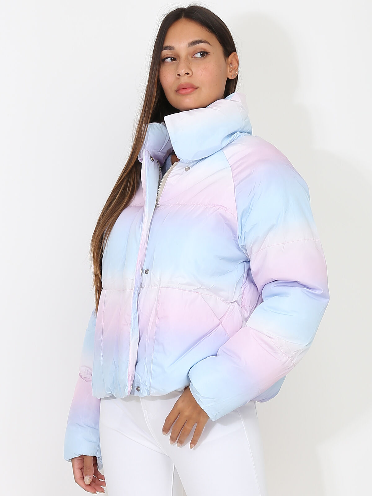 Doudoune oversize matelassée- Multicolore