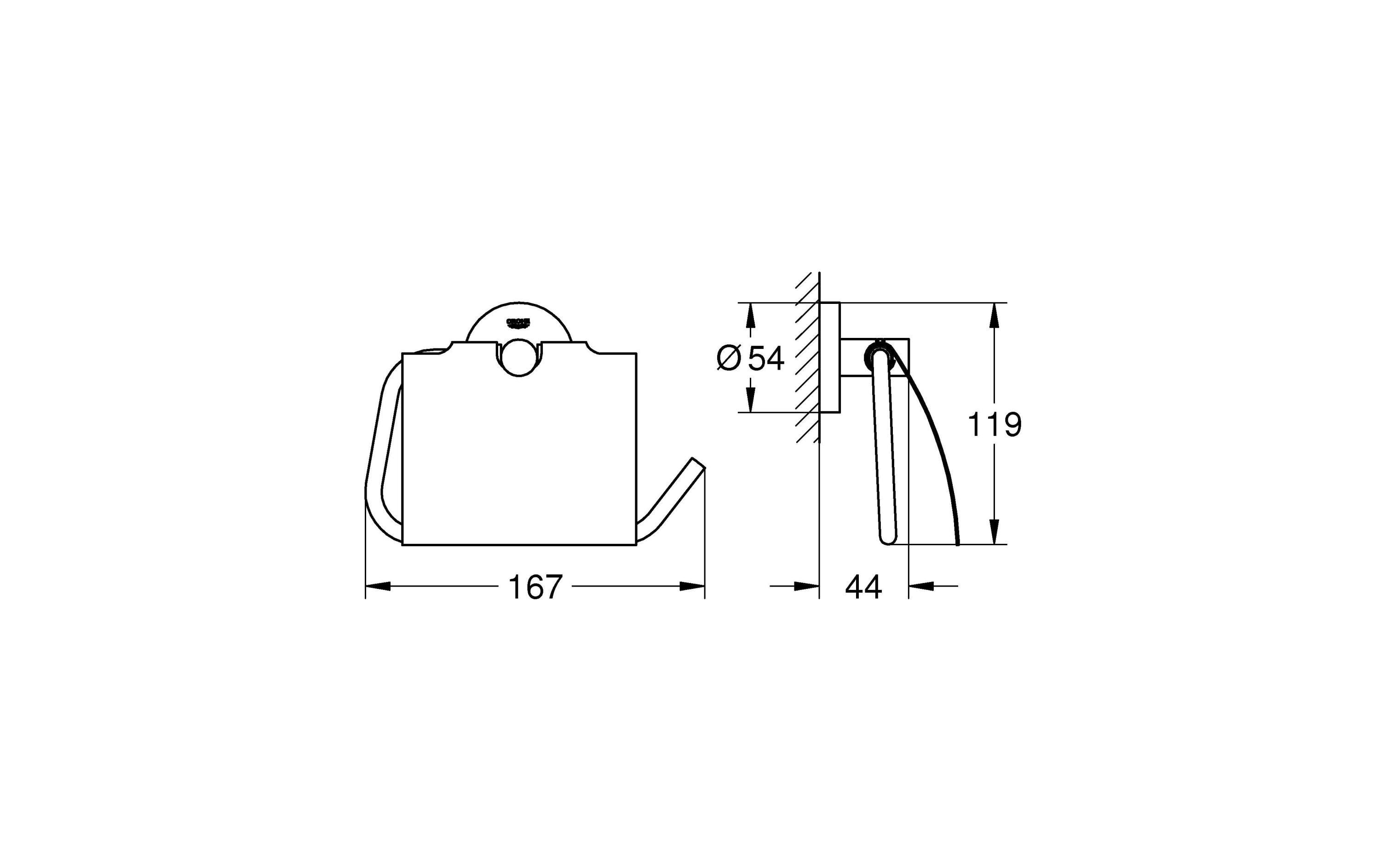 Toilettenpapierhalter Essentials Chrom, mit DeckelHalterung