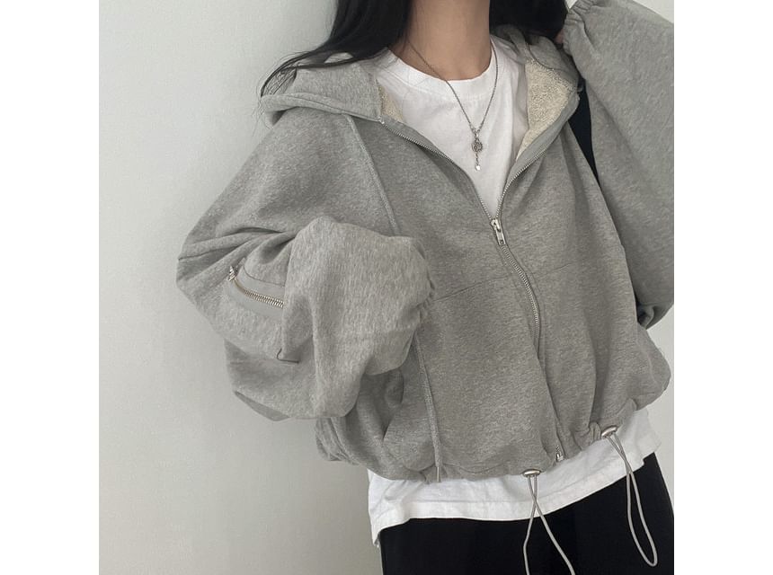 Coris - Effen hoodie met trekkoord en rits