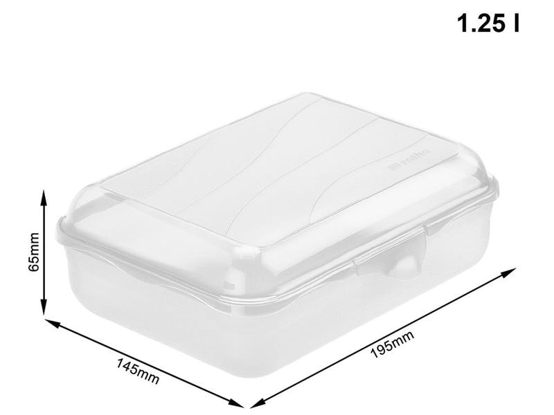 Rotho Lunchbox Fun 1250 ml, Transparent Snackdose für Unterwegs