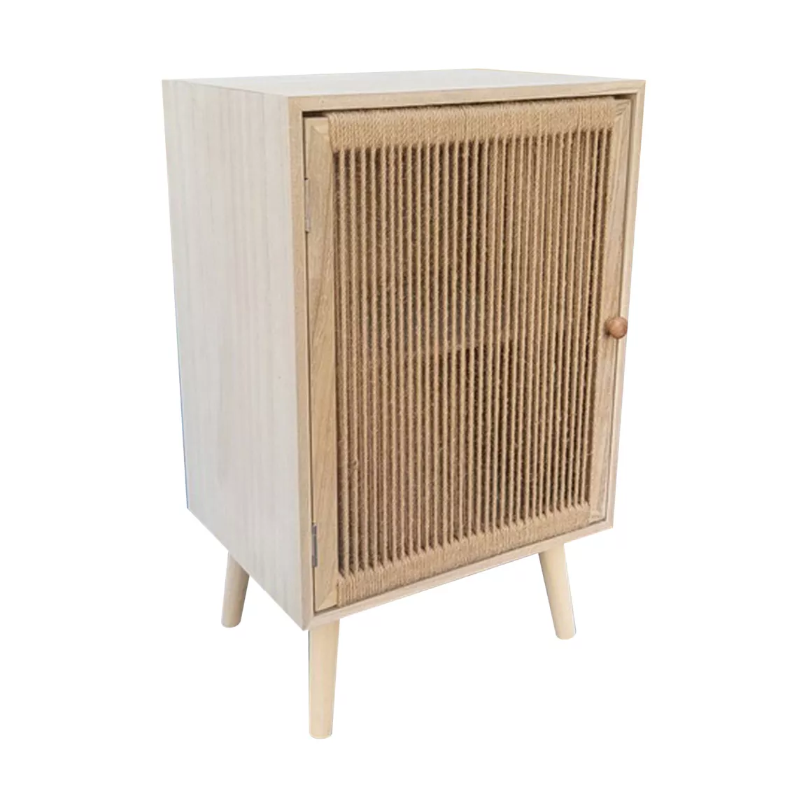 Table d'appoint bois et corde de chanvre (H65 cm) Manille Beige