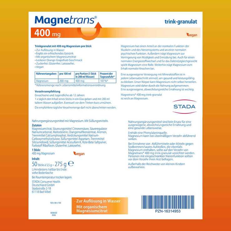 Magnetrans 400 mg trink-granulat, 50X5.5 g