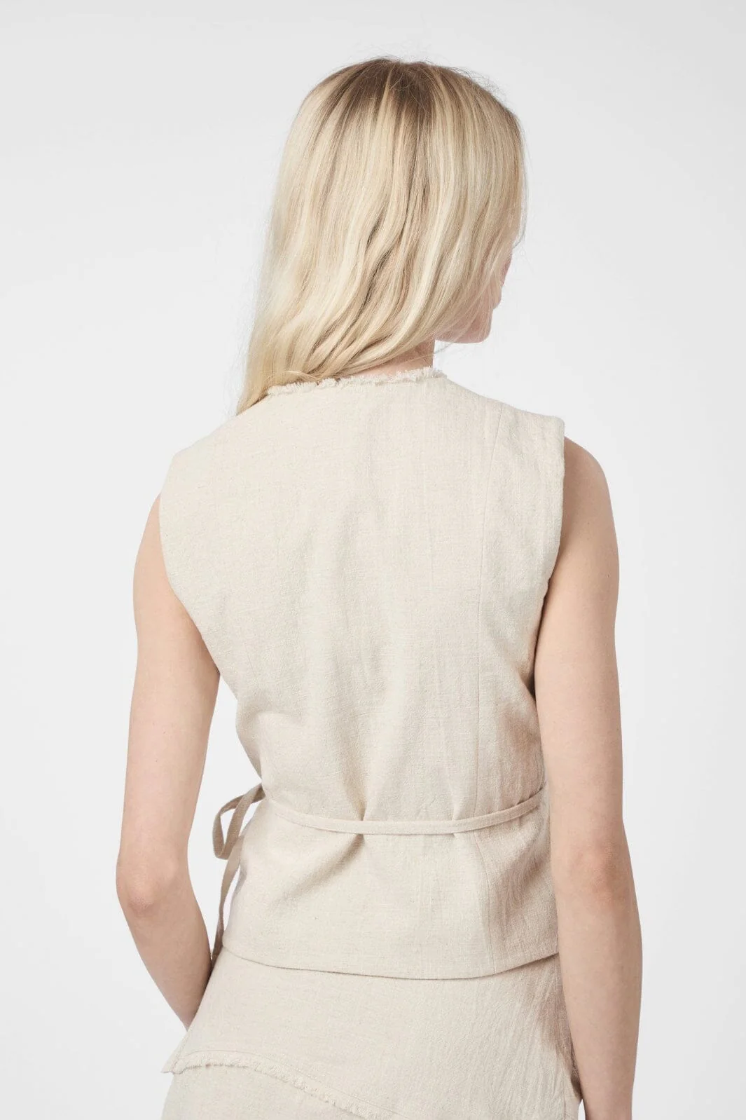 Neo Noir Filora Ramie Wrap Waistcoat 166243