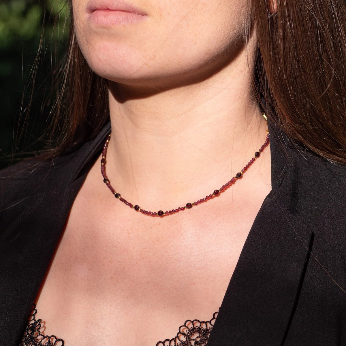 Collier et bracelet Paloma en pierres Grenat