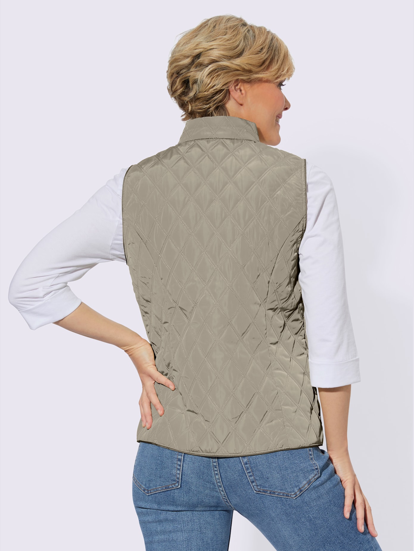 Gilet matelassé piquage losange fantaisie