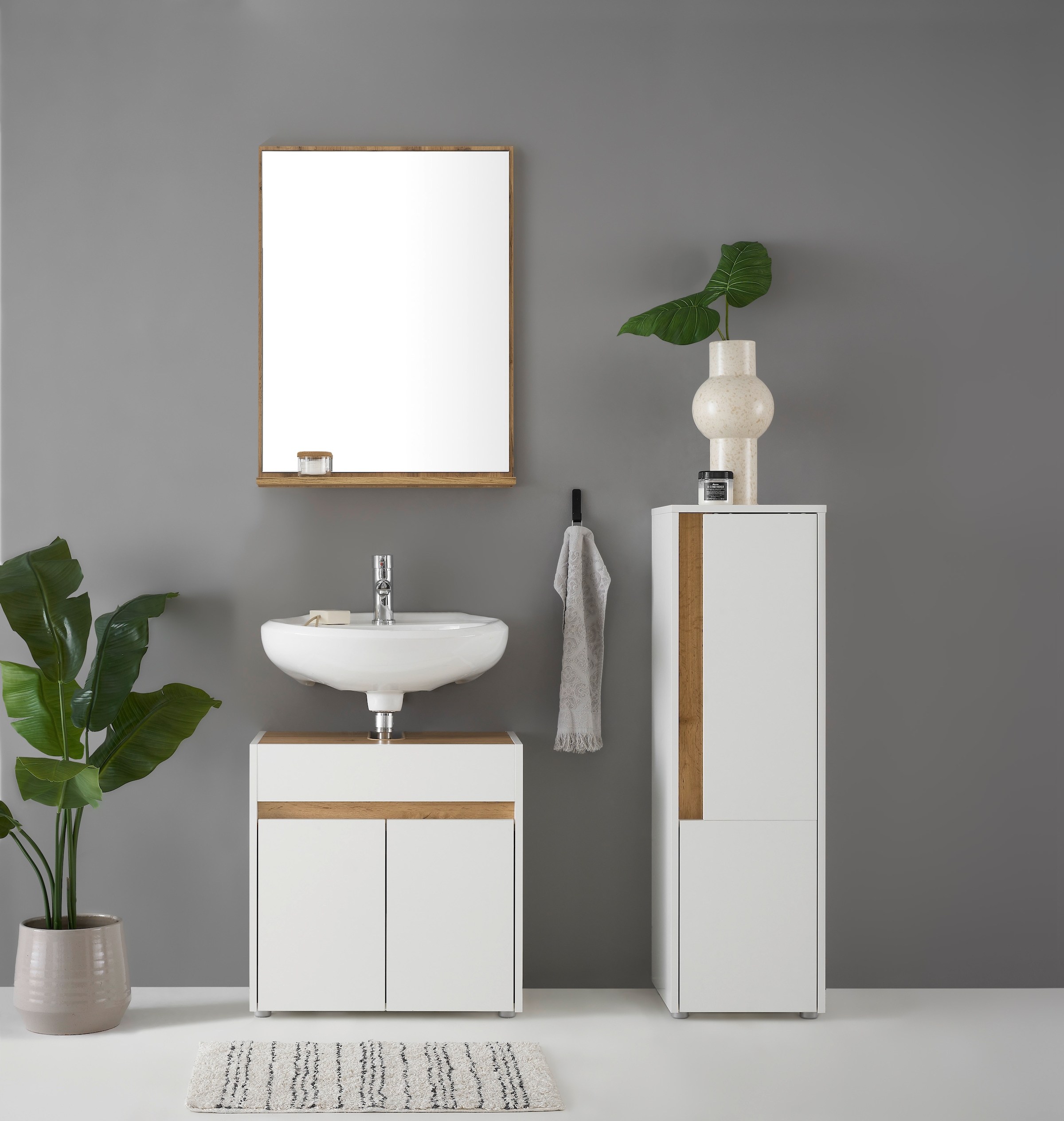 INOSIGN Badmöbel-Set »CITY/ GIRON, Bad im zeitlosen Design, 3-teiliges Badezimmer« Set, 3 Stk. tlg.