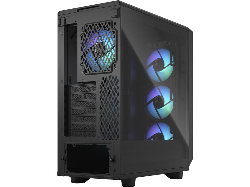 Fractal Design PC-Gehäuse Meshify 2 Compact RGB Schwarz RGB-beleuchtetes Gehäuse mit rahmenloses Seitenfenster und mit einem eleganten Mesh-Design