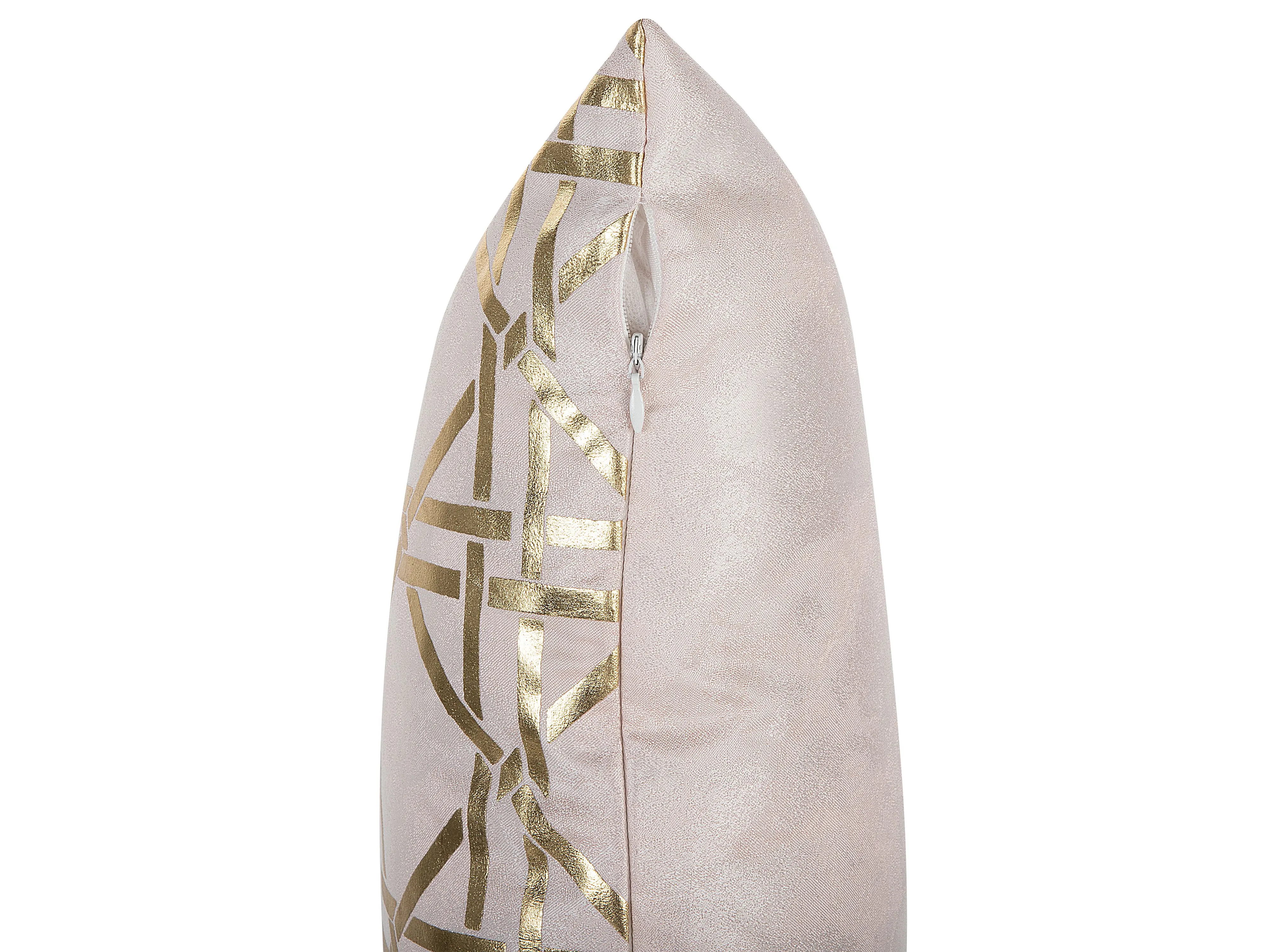 Set van 2 sierkussens CASSIA 45 x 45 cm Roze geometrisch patroon