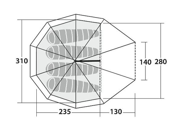GREEN CONE, 4-Personen Zelt  Tipi  grün