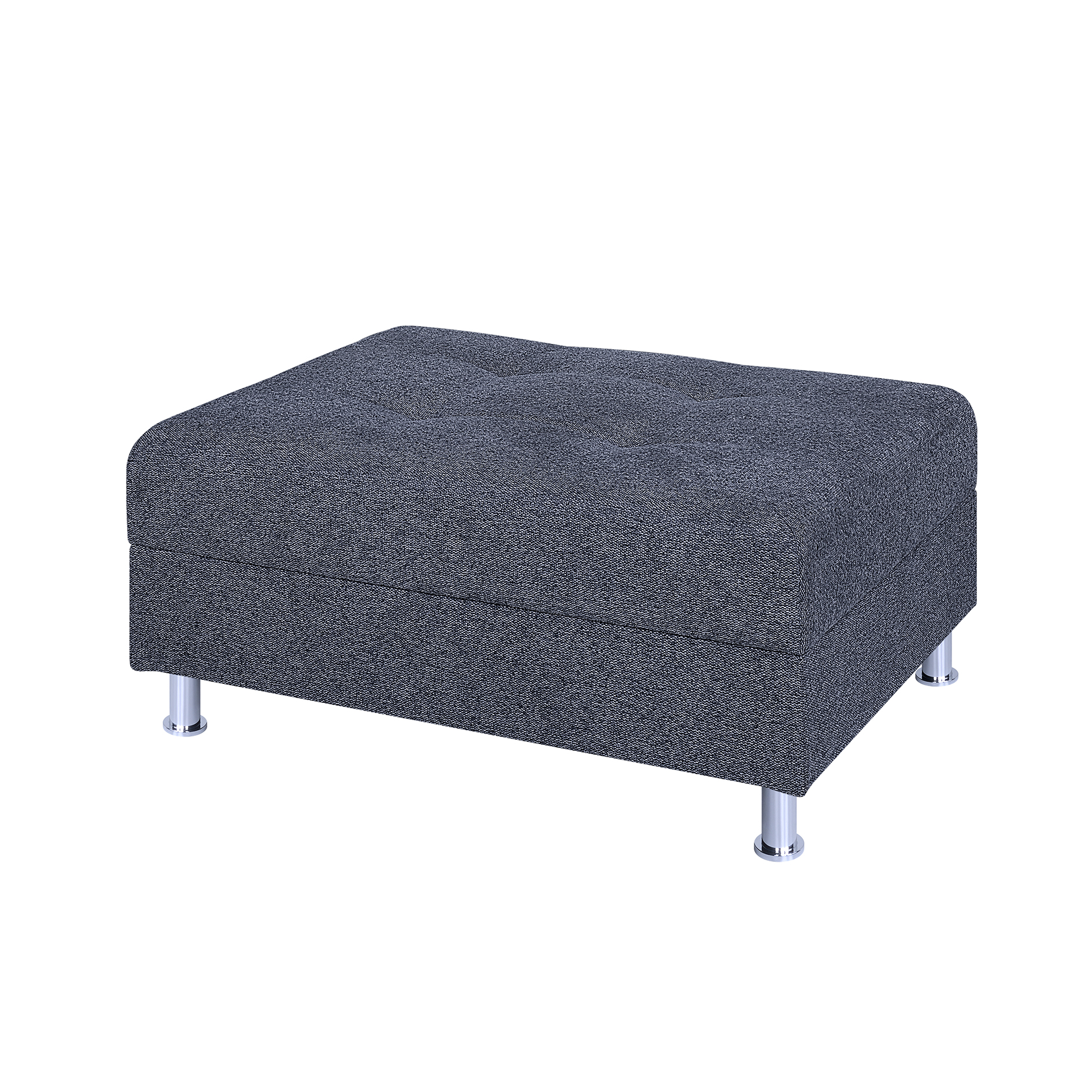 Hocker - anthrazit - Strukturgewebe - Federkern