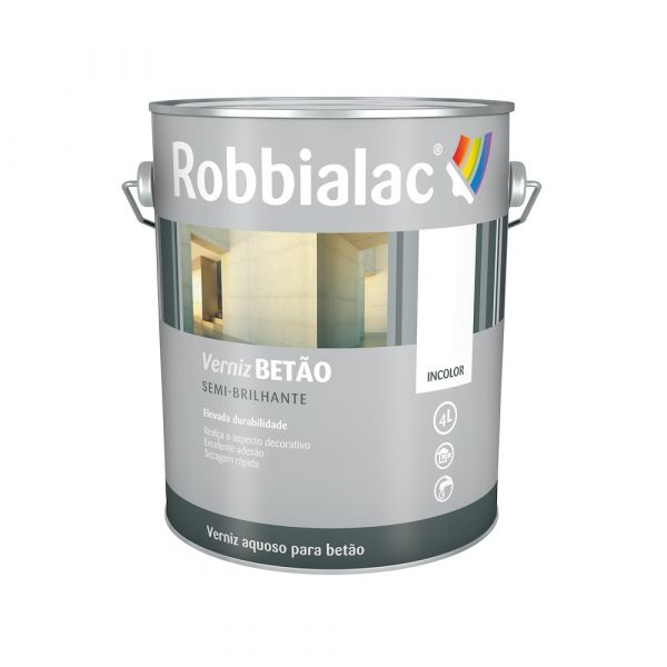 Robbialac Verniz Aquoso Impermeabilizante Betão Acetinado 4L Incolor - 13237413