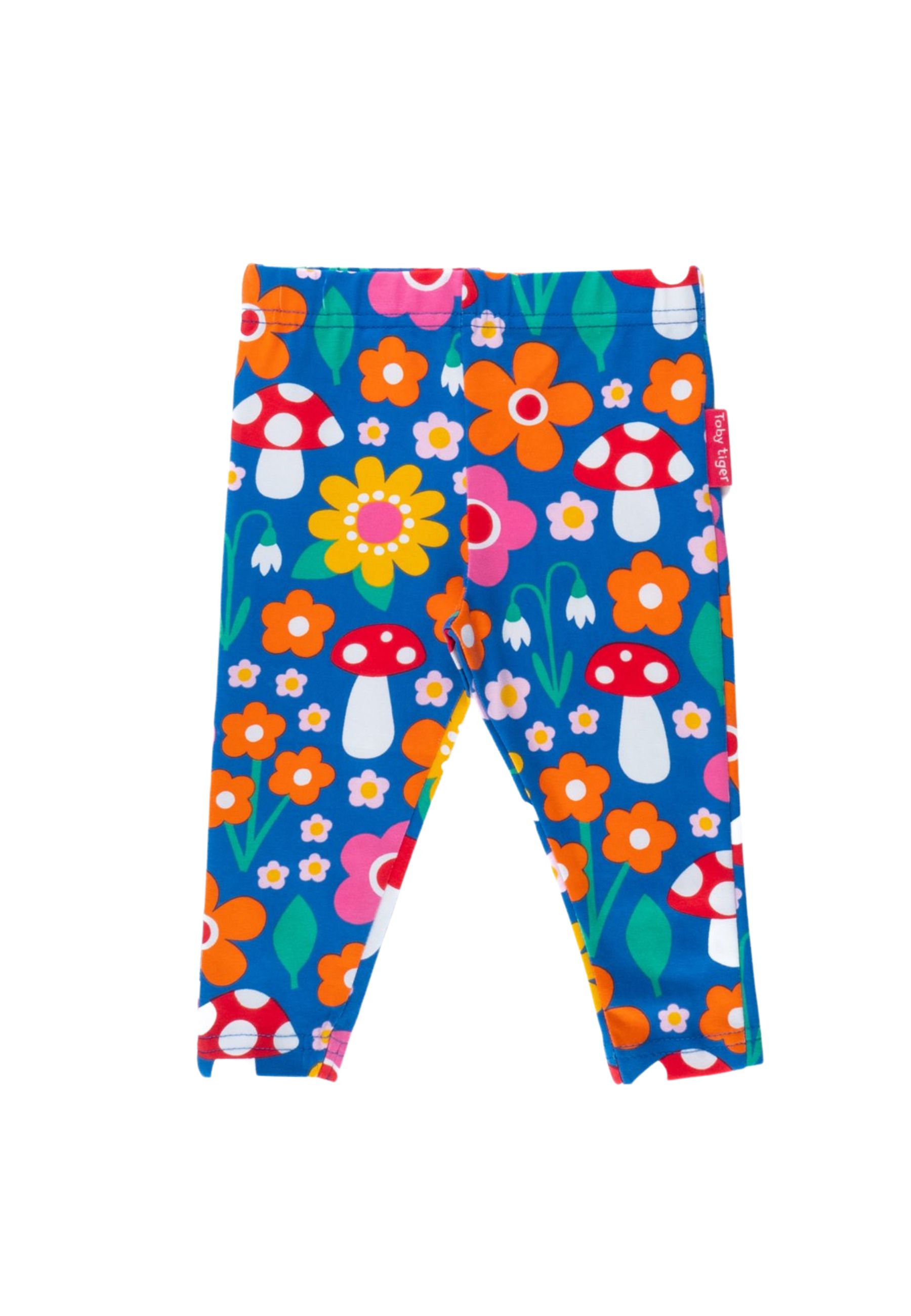 Toby Tiger Leggings mit Blumen Muster und Pilz Applikationen