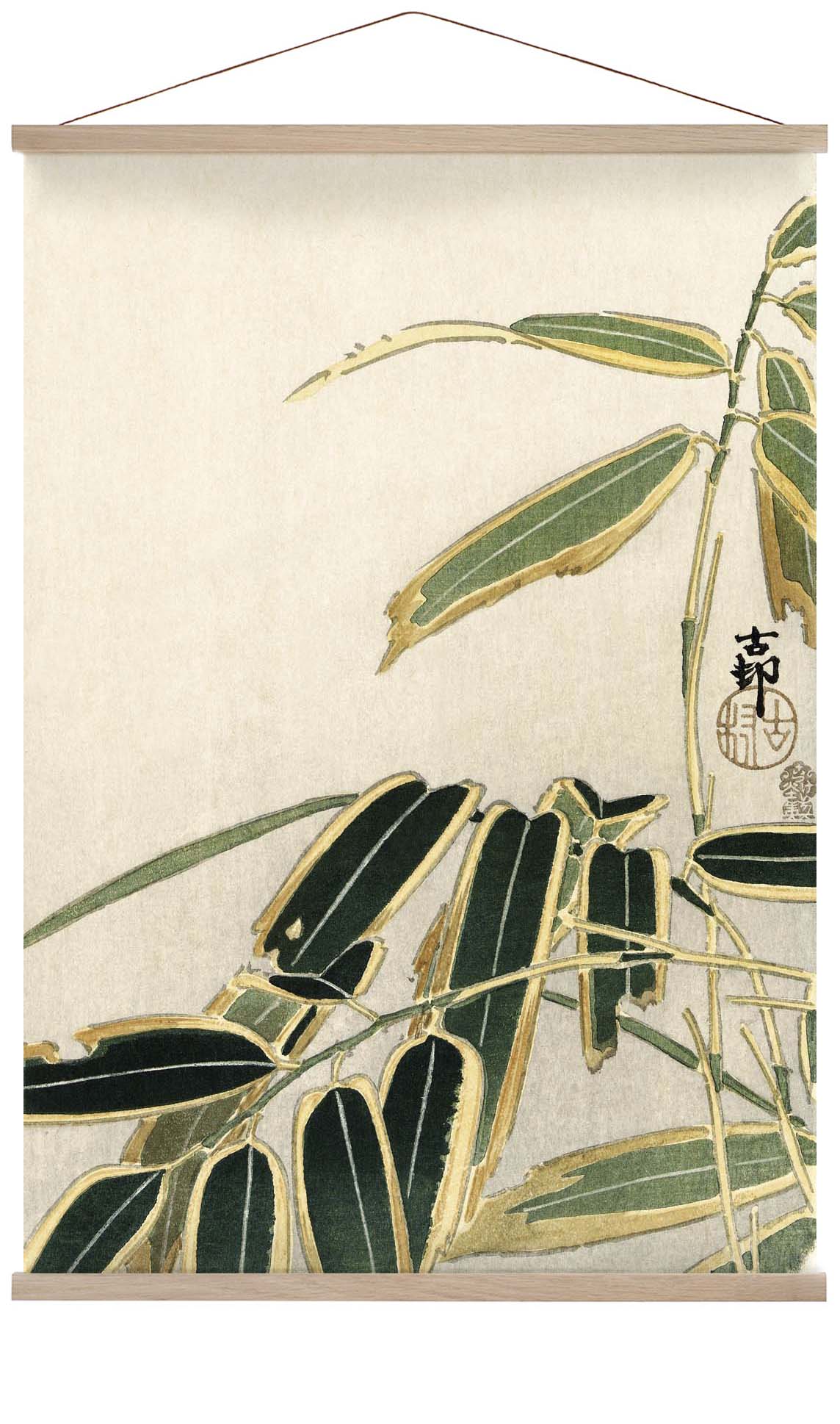 Wheatear in Bambus von Ohara Koson
