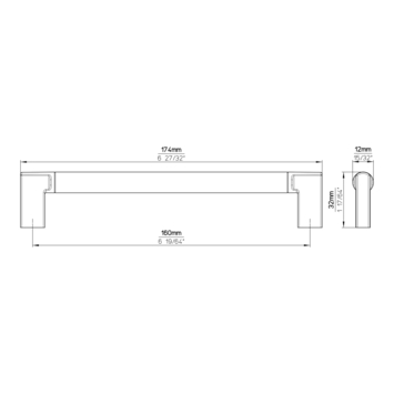 Handgreep Kenny zwart 160 mm