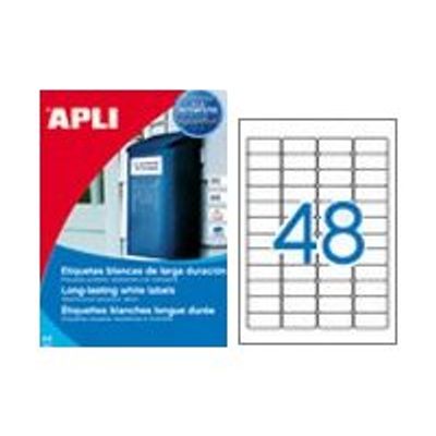 Apli Agipa - 960 Etiquettes adhésives polyester blanches - 45,7 x 21,2 mm - pour imprimantes laser - résistantes à l'humidité